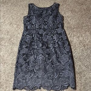 Adrianna Papell Lace Midi Dress - Gray